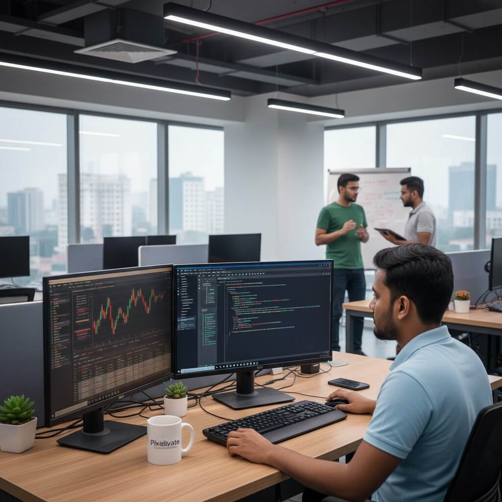 Team members in a collaborative session.