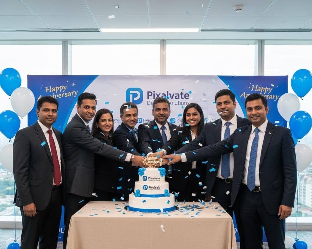 The Pixelvate team working collaboratively.