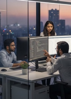 A modern living room with hardwood flooring
