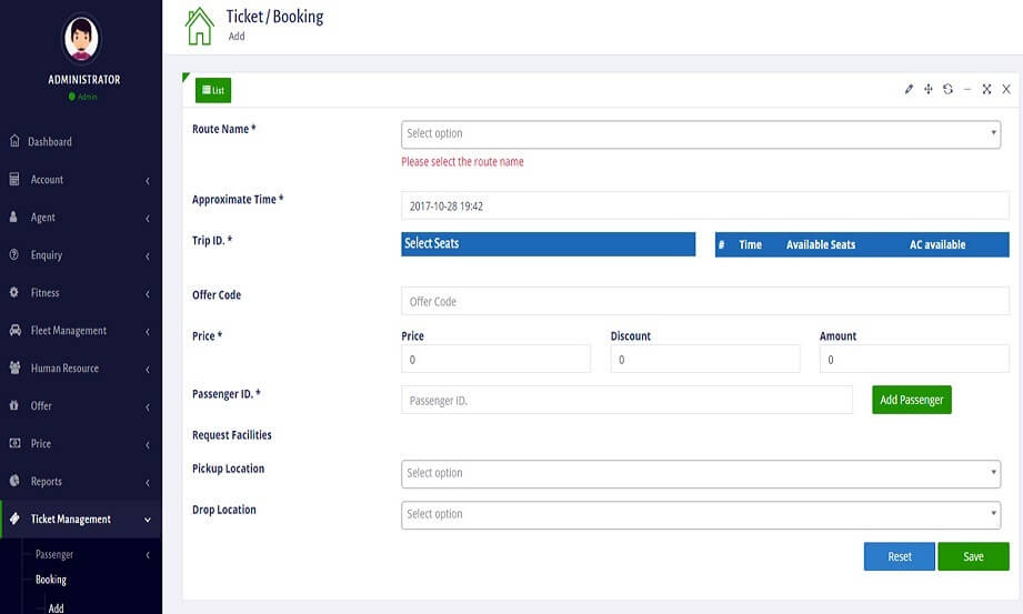 Bus Reservation System